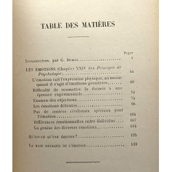 Théorie de l'émotion - introduction par Dr. Georges Dumas - 2e édition