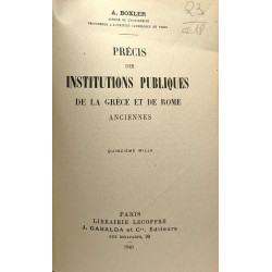 Précis des institutions publiques de la Grèce et de Rome anciennes