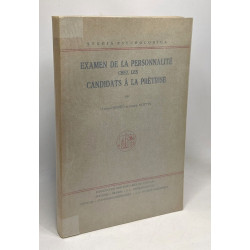 Examen de la personnalité chez les candidats à la prêtrise -...