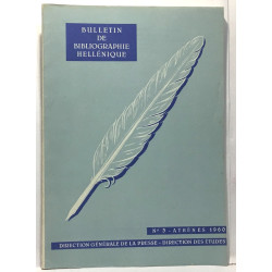 bulletin de bibliographie hellénique volume 1 - n°3 Athènes 1960