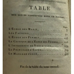 Oeuvres de J.B. Poquelin de Molière - tome second - l'école des...