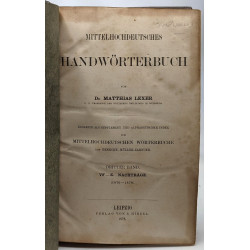 Mittelhochdeutshces Handwörterbuch --- zugleich als supplement un...
