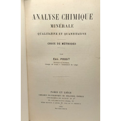 Analyse chimique minérale qualitative et quantitative - choix de...