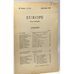 Littérature polonaise - Europe revue mensuelle - Juillet-Août 1960