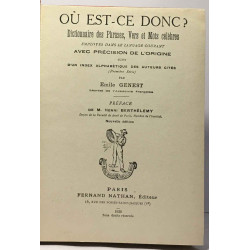Où est-ce donc? - dictionnaire des phrases vers et mots célèbres...