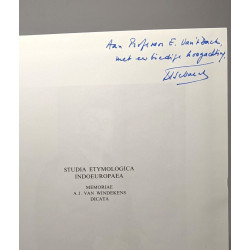 Studia Etymologica Indoeuropaea. Memoriae A. J. Van Windekens Dicata