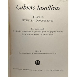Cahiers Lasalliens N°35 - textes études documents - Les...