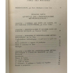 Sur l'individualisme : théories et méthodes