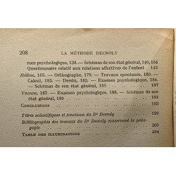 La méthode Decroly - préface du Dr Ed. Claparède - 57 planches