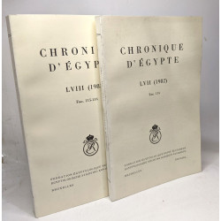 Chronique d'Egypte LVII (1982) fasc. 114 + LVIII (1983) fasc....