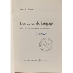 Les actes de langage : Essai de philosophie du langage
