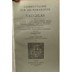 Commentaires sur les remarques de Vaugelas - introduction par...