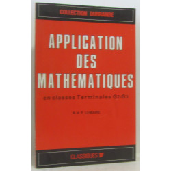 Application des mathématiques - en classes terminales G2 - G3