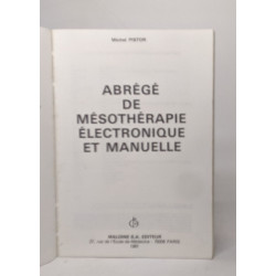 Abrégé de mésothérapie électronique et manuelle