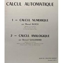 Calcul automatique - 1/ calcul numérique + 2/ calcul analogique
