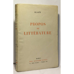 Propos de littérature