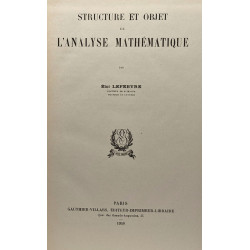 Structure et objet de l'analyse mathématique