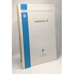 Hethitica IX - bibliothèque des cahiers de l'institut de...