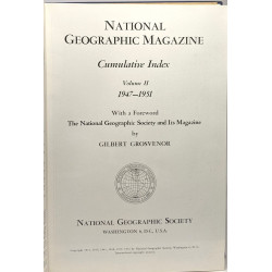 National geographic magazine - cumulative Index volume II - 1947-1951