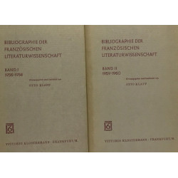 Bibliographie der Französischen literaturwissenschaft Band I II...