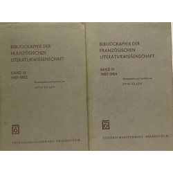 Bibliographie der Französischen literaturwissenschaft Band I II...