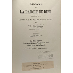 Leçons sur la parole de Dieu précédées d'une lettre à S.M. Albert...