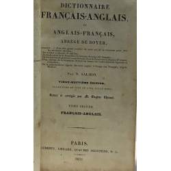 Dictionnaire français-anglais et anglais-français tome second...