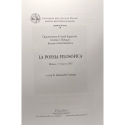 La poesia filosofica - Quaderni di Acme 98 Università degli Studi...