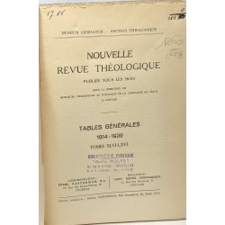 Nouvelle revue théologique publiée tous les mois - Tables...