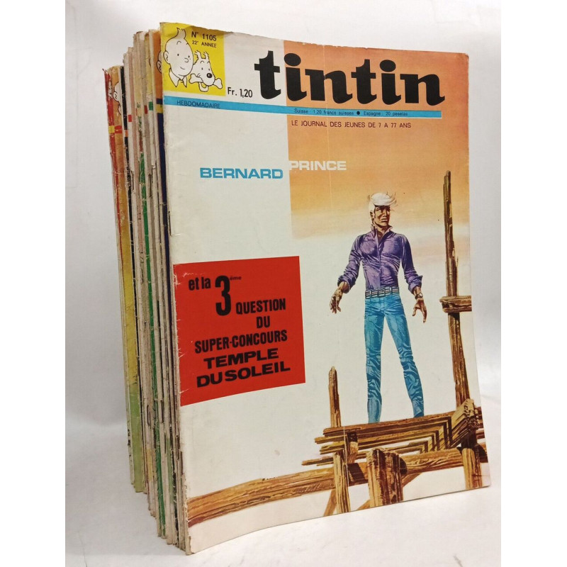 Tintin hebdomadaire - 22e ANNEE - 47 numéros N°1105 à 1157 ---...