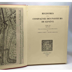 Registres de la compagnie des pasteurs de Genève - TOME VIII 1600-1603