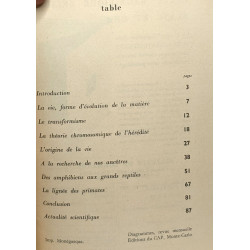 De la bactérie à l'homme - Diagramme 43 sept. 1960