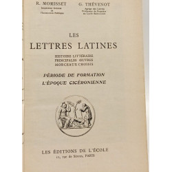 Les lettres latines - I: période de formation époque cicéronienne...