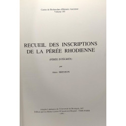 Recueil des inscriptions de la Pérée rhodienne: (Pérée intégrée) -...