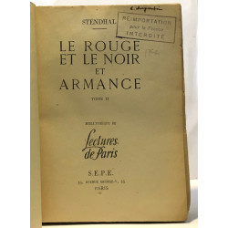 Le rouge et le noir et Armance - tome II - lecture de Paris
