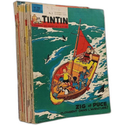 Tintin le journal des jeunes de 7 à 77ans. 18 numéros anciens...
