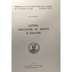 Genèse structure et destin d'Adolphe