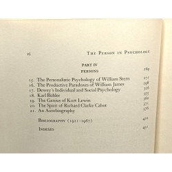 The person in psychology - select essays by Gordon W. Allport