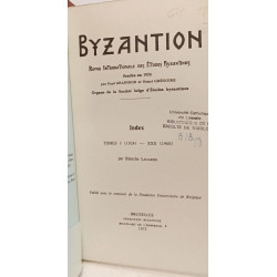 Byzantion - revue internationale des études byzantines - INDEX...