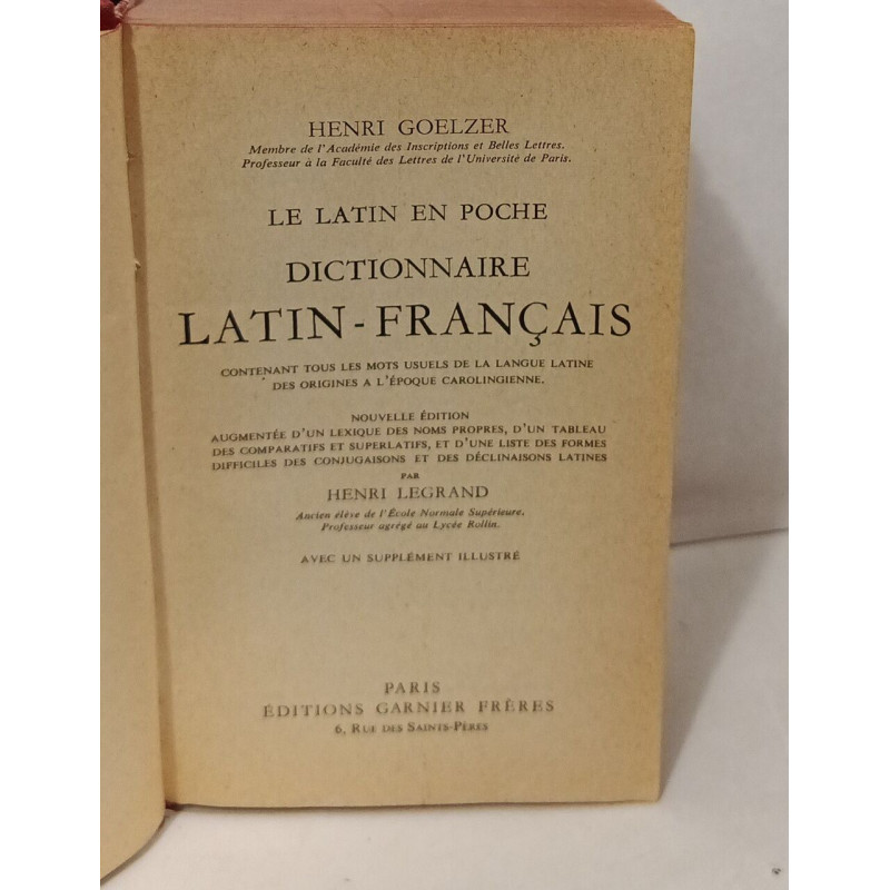 Le latin en poche dictionnaire latin-français