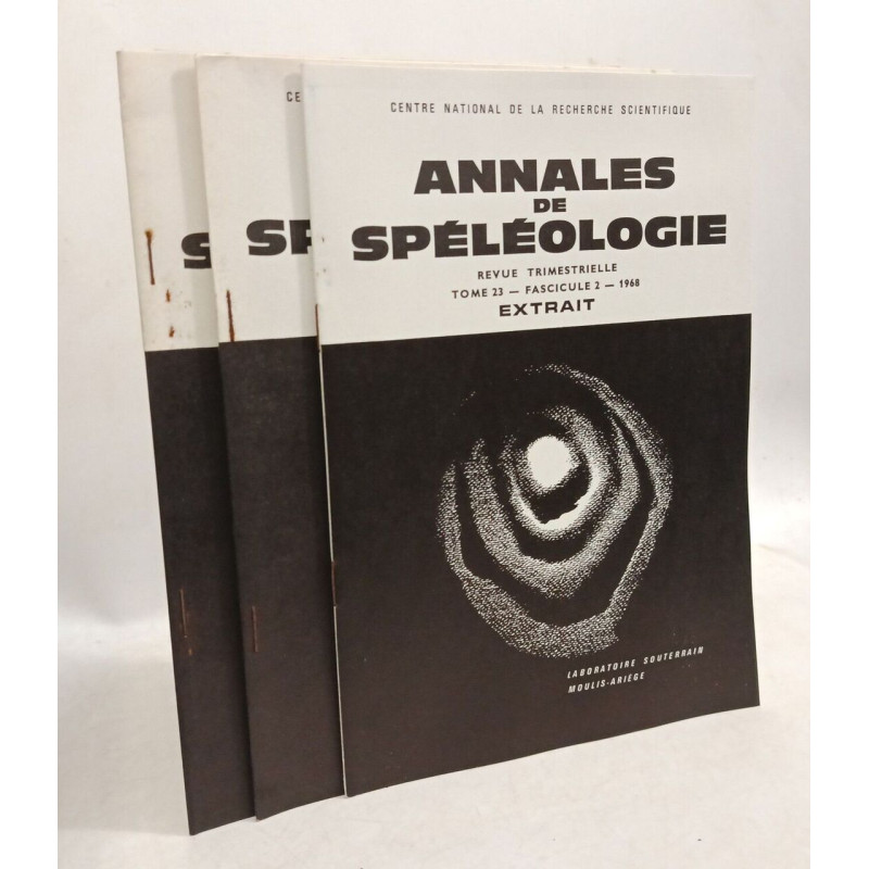 Annales de spéléologie - EXTRAIT - TOME 23 fascicule 2 + 3 1968 ,...