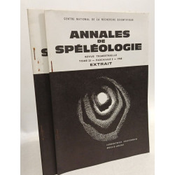 Annales de spéléologie - EXTRAIT - TOME 23 fascicule 2 + 3 1968 ,...