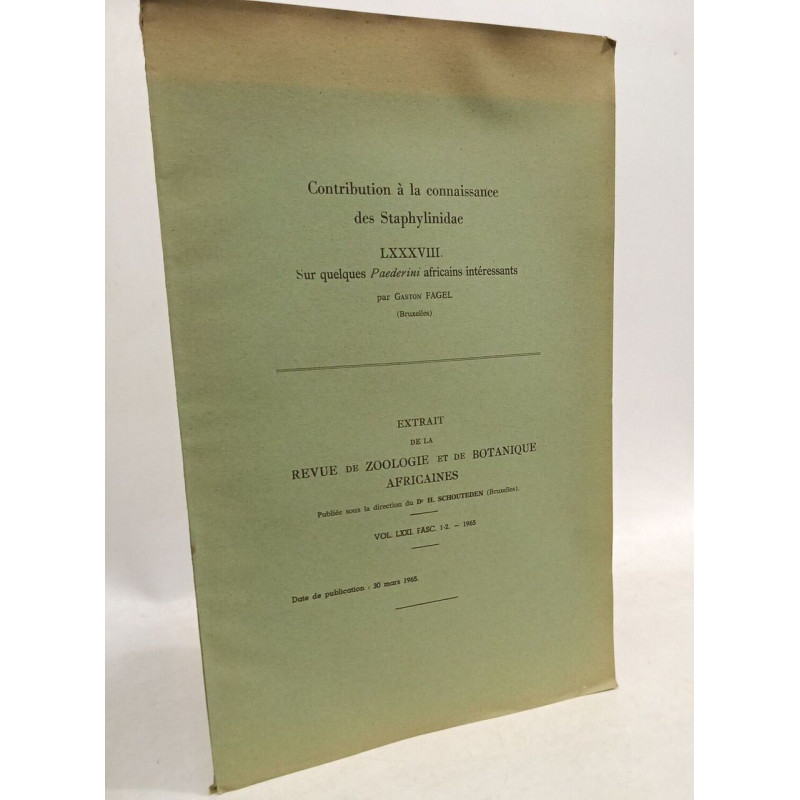 Contribution à la connaissance des staphylinidae LXXXVIII -...