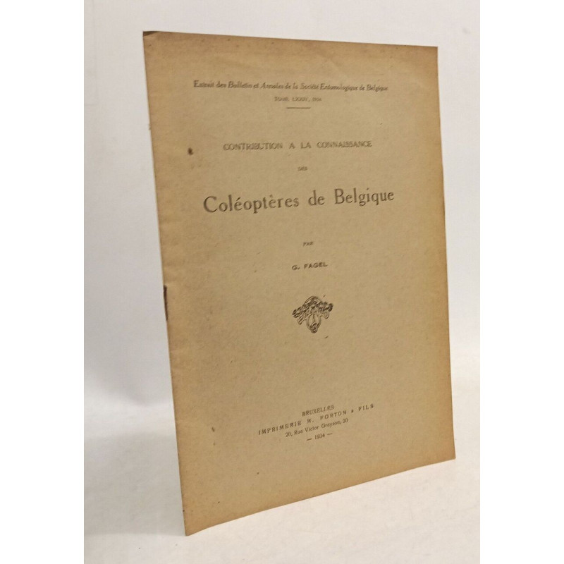 Contribution à la connaissance des coléoptères de Belgique -...