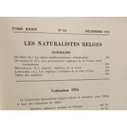 Les naturalistes belges - TOME XXXIV n°12 décembre 1953