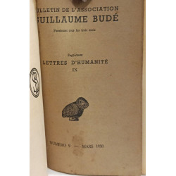 Lettres d'humanité TOME VI VII VIII IX --- 4 tomes compilés en un...