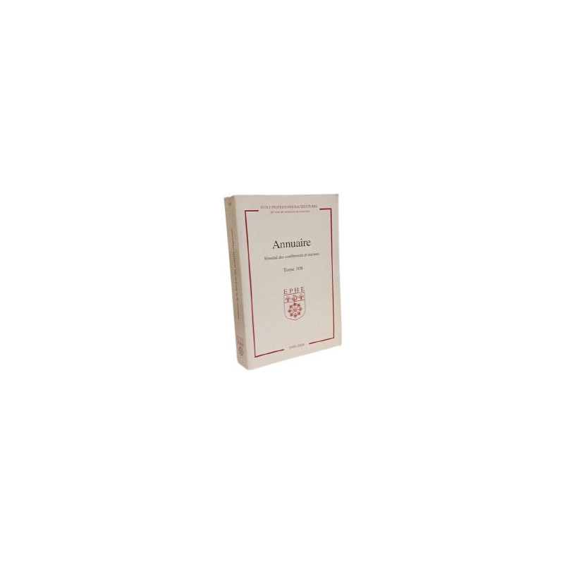 Annuaire - résumé des conférences et travaux - TOME 108 - 1999-2000
