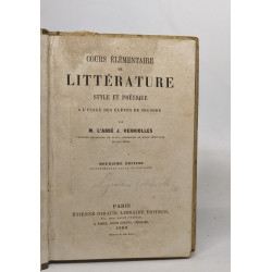 Cours élémentaire de littérature style et poétique à l'usage des...