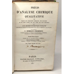 Précis d'analyse chimique qualitative ou traité des opérations...