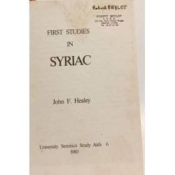 First Studies in Syriac - University semitics study aids 6